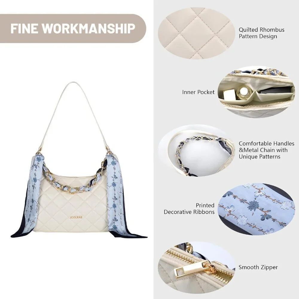 Women Quilted Faux Leather Shoulder Bag Mini Clutch Purse Everyday Use